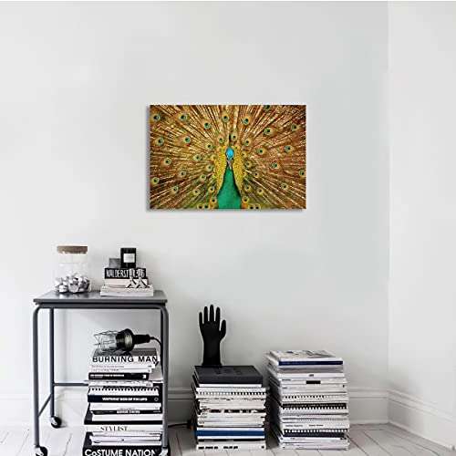 Afle Peacock Decor,Peacock Art Painting Hanging Picture,Canvas Wall Art For Living Room Decor Aesthetic Vintage Posters & Prints,College Dorm Decor Dorm Posters For,12X18 Inches,Unframed #TOP2
