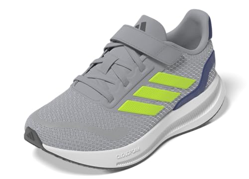 adidas Run Falcon 5 Sneaker, Halo Silver/Lucid Lemon/Team Royal Blue, 6 US Unisex Big Kid