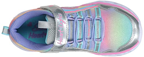Skechers Girls Heart Lights-Rainbow Lux Sneaker, Silver/Multi, 8 Toddler Us #TOP6