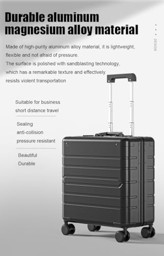 ZMY 18-inch Aluminum Magnesium Hardside Zipperless Hardshell Spinner Luggage (Grey)2