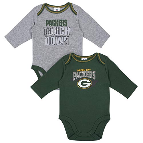 Image of Gerber Baby NFL Team 2 Pack Long Sleeve Onesie Bodysuit