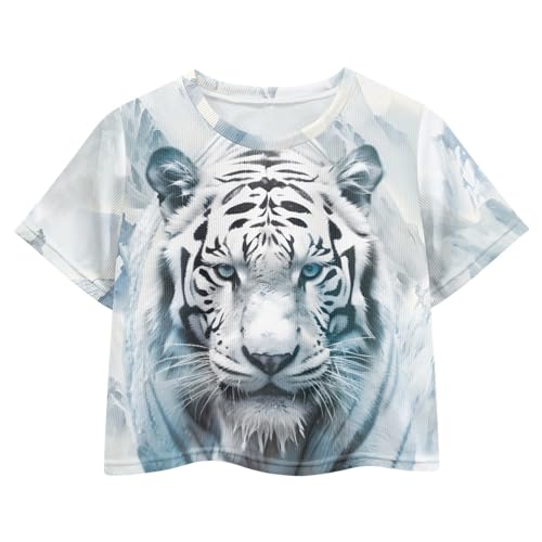 Image of 4th of July Shirt for Girls 7-8 Years US Flag Crop Tops Kids Outfit Independent Day Graphic Tee-