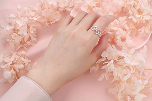 Sterling Silver Engraved Always Sister Forever Friend Heart Infinity Ring for Sister Gift Size 5-102