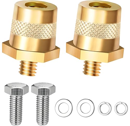1 Par Adaptadores de Batería M8,Bornes Bateria Coche 12V con 2 Tornillos de Acero Inoxidable y 4 Arandelas,polo de batería para Baterías de Coche,Compatible con Yates,Coches