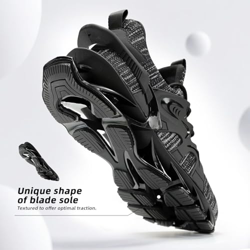 Image of Men's Running Shoes Fashion Sneakers Breathable Blade Non Slip Walking Shoes Gym Sport Trainer Athletic