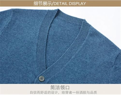 Men Casual V-Neck Knit Cardigan Sweater Winter Cashmere Cardigan Open Front Sweater3