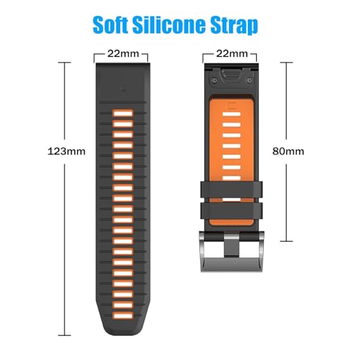 Bracelets en silicone souple Quickfit pour Forerunner 955 et Fenix 5 Plus - 4