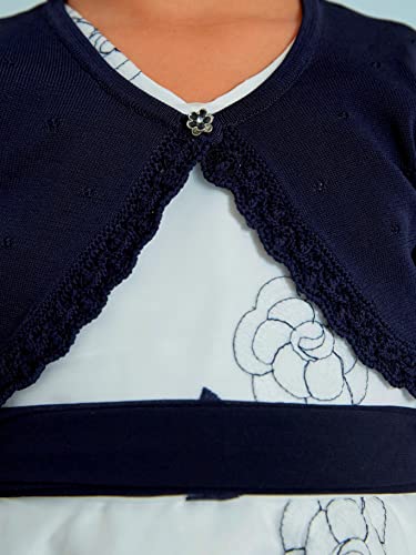 Abel & Lula Knit Bolero Cardigan for Girls Navy3