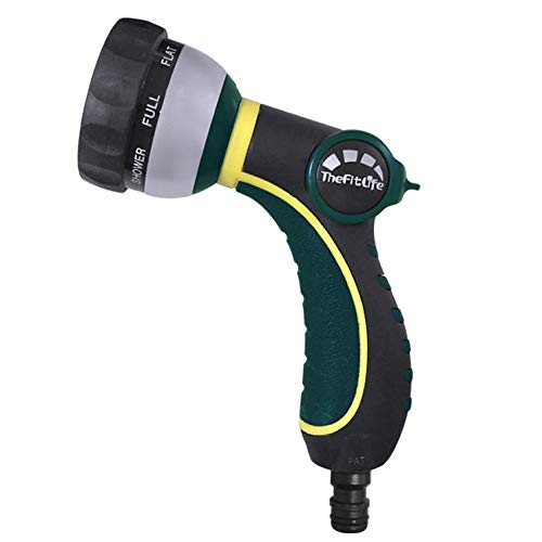 TheFitLife Gartenschlauchdüse, Wasserdüse mit 8 einstellbaren Bewässerungsmustern, Reinigung, rutschfest und schlagfest für die Bewässerung von Pflanzen, Baden und Autowäsche Cover