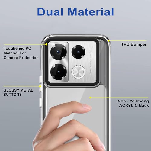 Image of Zapcase Back Case Cover for Infinix Note 40 Pro Plus 5G | Compatible for Infinix Note 40 Pro Plus 5G Back Cover | Case Cover with Camera Protection | (TPU + PC | Translucent Black)