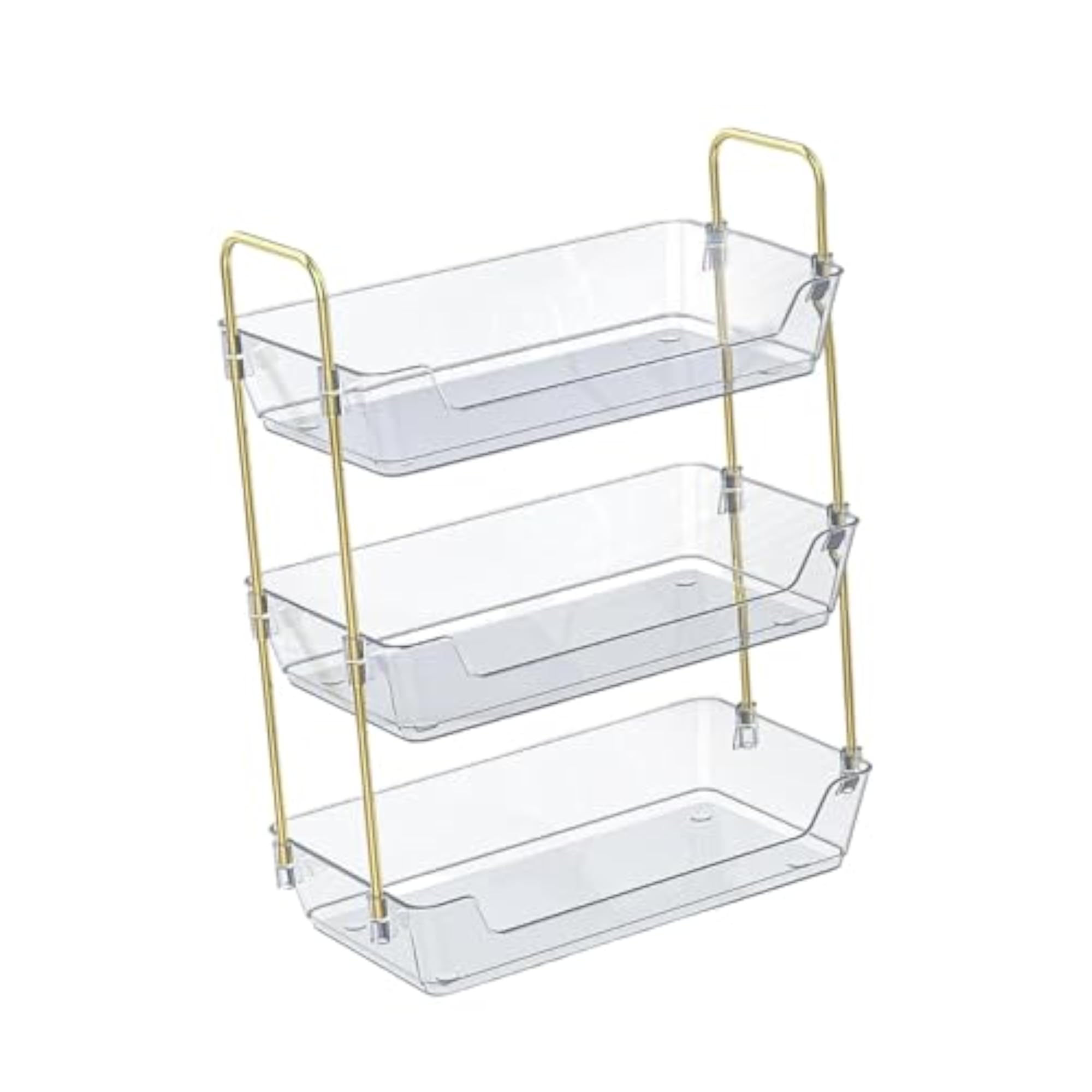 3 Tiers Bathroom Countertop Organizer, Easy Access Clear Makeup Shelf