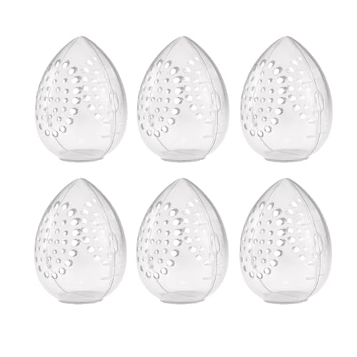UtySty 6 Pack Makeup Sponge Holder Carring Case Storage Box Clear Hard Container Protector for Cosmetic Make Up Blending Sponges Powder Puff Beauty Egg Blenders Travel Outdoor