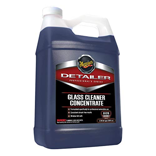 Meguiar's D12001 Glass Cleaner Concentrate, Crystal clear, Safe window tint, Removes tough vinyl fog residue, road grime, smoker's film and bug splatter (3.79 Liters, Pack of 1)