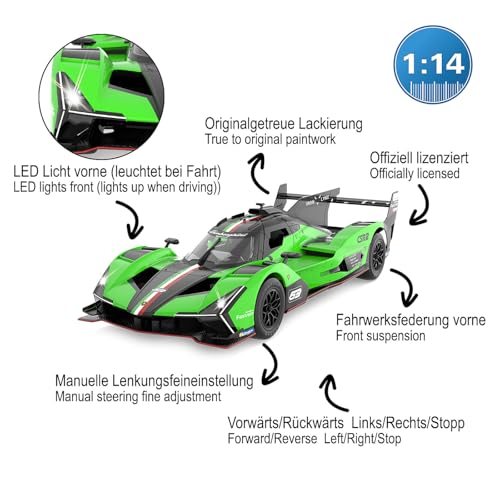 JAMARA 402205 Lamborghini SC63 LMDH 1:24 2,4GHz - Ferngesteuertes Auto, RC Car, Kinder Spielzeugauto mit Fernbedienung, Modellauto, Geschenk für Kinder, Originalgetreue Lackierung