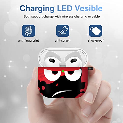 Image of for Airpods 3 Case 2021, Don't Touch Me for Airpods Cover with Keychain Soft Cute Shockproof Cover for Women Men Compatible with for Airpods 3 Charging Case,red