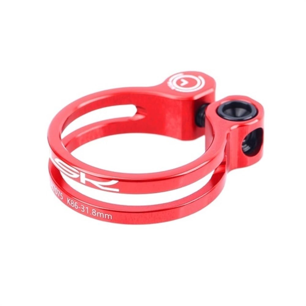 Xgsuzne 31.8Mm Red Cycling Seat Clamps 31.8Mm 34.9Mm Ultralight Bicycle Seat Post Clamp 3 Colors Aluminum Alloy Bike Seatpost Clamps Mtb Seat Clamping Clip Seat Post Clamp(31.8Mm Red)