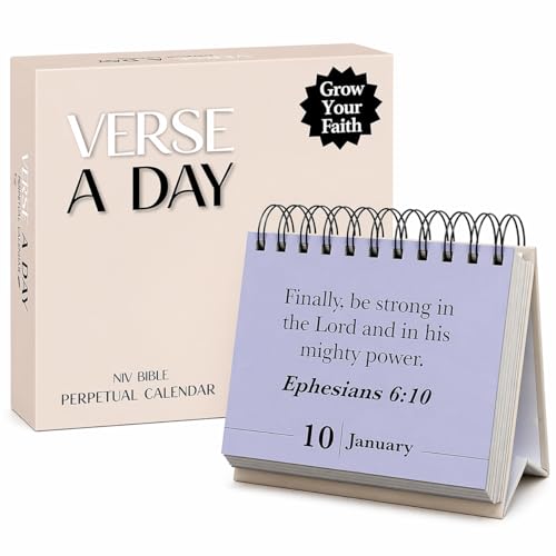 Verse A Day Perpetual Calendar | Enjoy it Year After Year 365 Christian Verses from the NIV Bible to Inspire Your Daily Devotional Positive Inspirational Religious Daily Verses for Men & Women