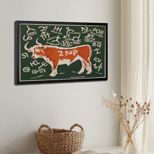 Toile murale Cattle Brands de Lon Megargee en finition premium - 3