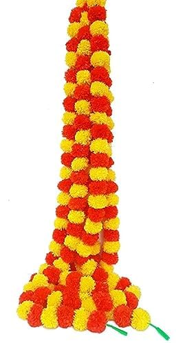 Akaar Artificial Marigold Flower Door Hanging Garland for |Festive Decor|Home Decor|Diwali Decorations Item of Home Decor| (Yellow & Orange) H:4.5 to 4.9 ft-Pack of 5 (B0CG9P2WMZ) Amazon Price History, Amazon Price Tracker