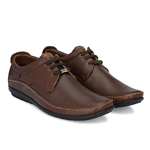 Image of egoss Derby Formal Shoes for Men | Genuine Leather | Stretch Fit | Comfortable & Stylish | Ideal for Office & Tusiness Wear - GS-247