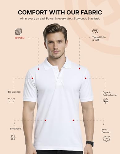 Image of Scott International Cotton Polo T Shirt | Collar Tshirts | Half Sleeves Plain T Shirt | T-Shirt |Tshirt for Men Stylish | Men's Tshirt