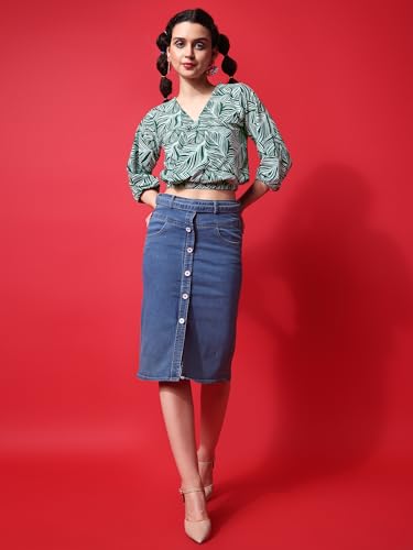 Image of PURVAJA Women's Polyester Floral Relaxed Fit Shirt