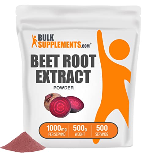 BULKSUPPLEMENTS.COM Beet Root Extract Powder - Superfood Supplement, Beets Supplement Powder - Vegan, Gluten Free, No Filler - 1000mg per Serving, 500 Servings (500 Grams - 1.1 lbs)