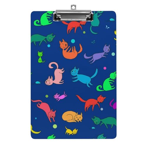 Porte-formulaires clipboard chats colorés A4 pour égayer vos documents