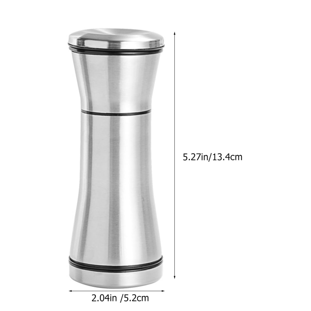 OFFSCH 2Pcs Stainless Steel Grinder Coarseness Seasoning Bottle for Sea Salt and Spices Kitchen Tool