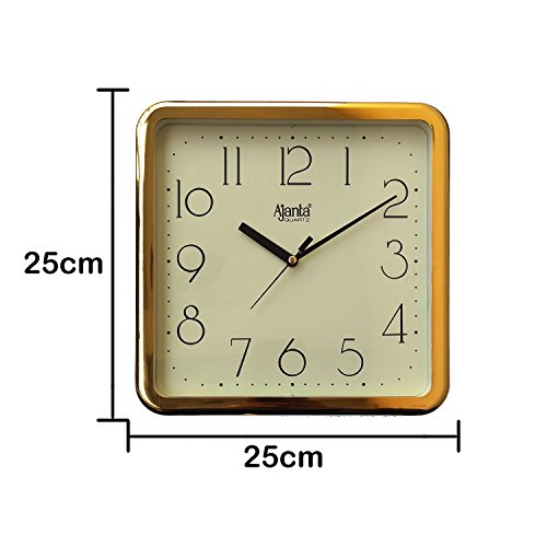 Image of Ajanta Plastic Wall Clock for Home and Offices (25 Cm X 25 Cm, Step Movement, Ivory), Analog