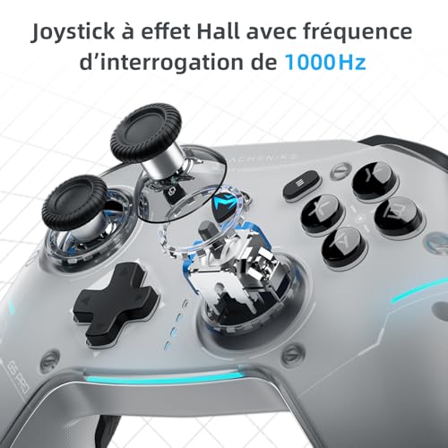 Machenike G5PROMAXSE Manette PC Gamer avec Station de Charge (BT/USB-C filaire/2.4GHz), Manette Bluetooth PC avec Windows/Switch/Mac/iOS/Android/iPad, Turbo, Vibration, Gris – vue 3