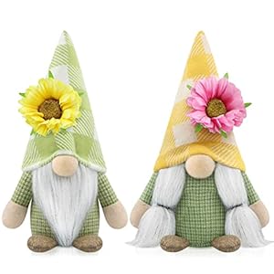Set of 2 Spring Gnomes Plush Sunflowers Summer Gnome Decorations Handmade Figurines for Home Farmhouse Tiered Tray Holiday Festival Party Set of 2 Spring Gnomes Plush Sunflowers Summer Gnome Decorations Handmade Figurines for Home Farmhouse Tiered Tray Holiday Festival Party