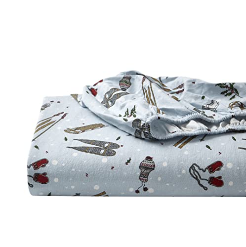 Image of Eddie Bauer - Flannel Sheets Full Size, Anti-Pilling & Wrinkle Resistant Cotton, Touchably Soft for All-Season Comfort - Bed Sheets with Matching Pillowcases & Fitted Sheet (Snow Days)