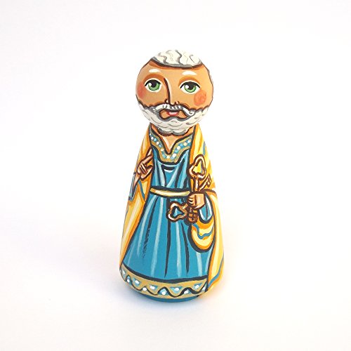 Saint Peter doll Saint Peter figure Saint Peter figurine St Peter figurine Catholic saint doll Patron saint peg doll Saint Peter statue Saint figurine Baby shower Gift for godson gift Jesus disciple