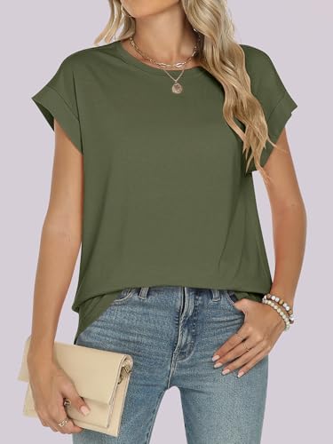 ANRABESS Womens Tops Summer Cap Sleeve Basic Tee Shirts 2025 Trendy Loose Fit Casual Dressy Business Work Tshirts Clothes2