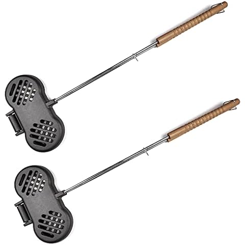 HAWOK Hamburger Campfire Iron - Pre-Seasoned Handheld Round Burger Grill Cover