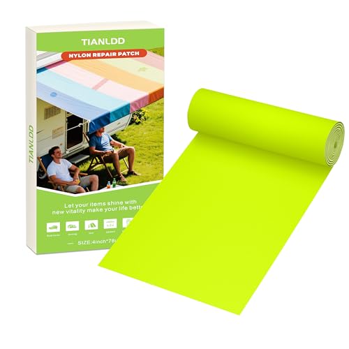 TIANLDD 4x78in Waterproof Repair Tape for Boat Covers,Tents,Tarp,RV Awning，Fabric Repair Tape(Bright Yellow)