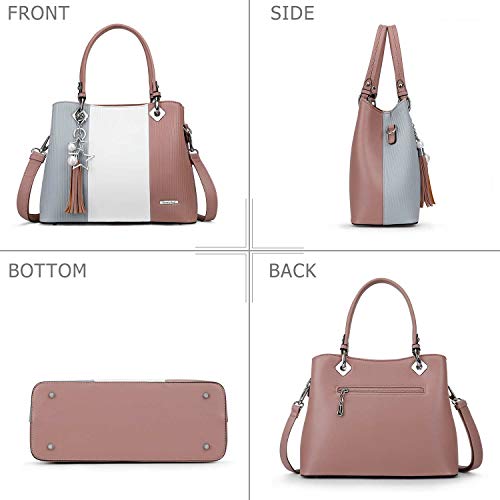 Handbags for Women with Multiple Internal Pockets in Pretty Color Combination (Extra Large - Purple)