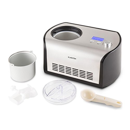 Klarstein Snowberry & Choc - Eismaschine, Speiseeismaschine, Eisbereiter, 135 Watt, 1,2 Liter Fassungsvermögen, Kühlhaltefunktion, Timer, Zubereitungszeit: 30-40 min, silber – Bild 5