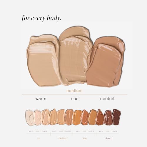 Tinge Tint Body Makeup, Lasts Up to 48 Hours, Medium Coverage With Amino Acids, Hyaluronic Acid & Lysine, Semi Matte Finish, Water & Transfer Resistant, 3.38 Fl Oz - Medium Neutral