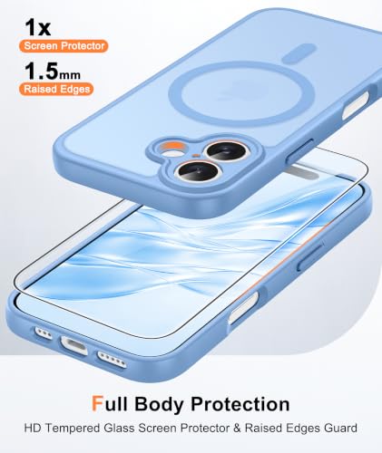 Image of FNTCASE for iPhone 16 Plus Case Light Blue: Compatible with MagSafe