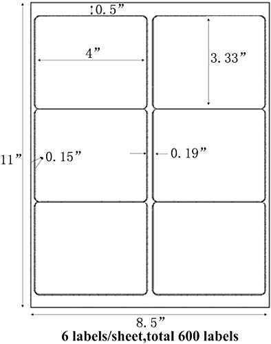 image for 9527 Product 6-UP Shipping Labels, 3-1/3 x 4 Address Labels 150 Labels
