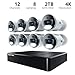 Night Owl Power Over Ethernet 12 Channel NVR Video Home Security Camera System with (8) Wired IP 4K HD Indoor/Outdoor Deterrence Cameras and 2TB Hard Drive (Add up to 4 Wi-Fi Cameras)