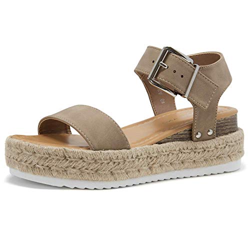 image for Shoe Land Alysa Womens Open Toe Ankle Strap Platform Wedge Shoes Casua