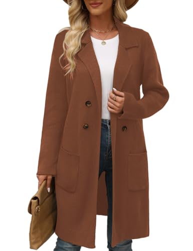 Image of CiCiBird Women Fall Long Cardigan Sweater Trendy Knit Jacket Coat Dressy Blazer Coatigan
