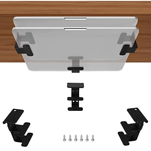 Supporto Sotto Scrivania Per Laptop IFCASE – 2 Ripiani In Metallo, Staffa Ergonomica Antigraffio, Nero - 2