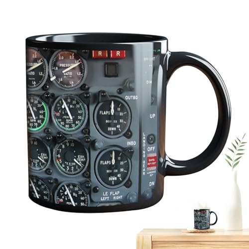 Taza inspirada en aviones, taza de café con temática de aviación, taza de té creativa para jugo, taza novedosa de gran capacidad, taza de café multifuncional, diseño único de taza de cerámica, taza de