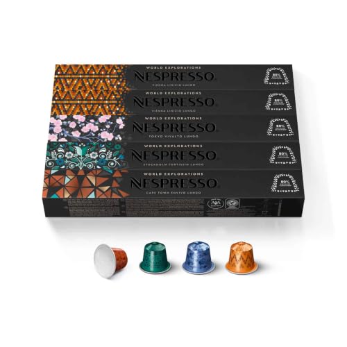 Nespresso Original, Morning Lungo Variety Pack, Mixed Roast, 50-Count Pods