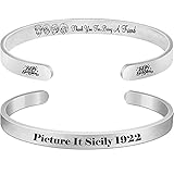 The Golden Girls Inspired Tv Show Merchandise Gifts, Bracelets for Women Girls, Live Like Rose Cuff Bracelet Funny Friendship,Jewelry Gifts for Best Friend, Mom, Sister, Novelty Birthday Present