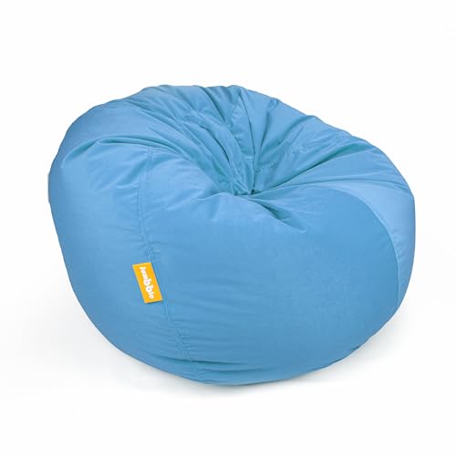 Jumbble Nest Soft Suede Bean Bag with Filling | Cozy Bean Bag Best for Lounging Indoor | Kids & Adult | Soft Velvet Fabric | Filled with Polystyrene Beads (Blue, Large)